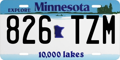 MN license plate 826TZM