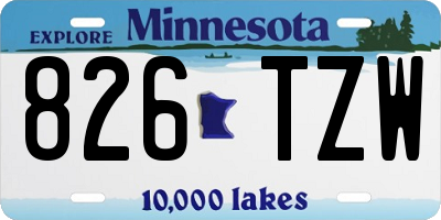MN license plate 826TZW