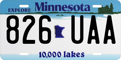 MN license plate 826UAA
