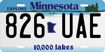 MN license plate 826UAE
