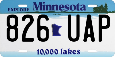 MN license plate 826UAP