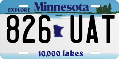 MN license plate 826UAT