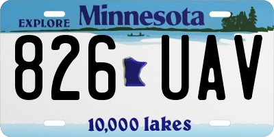 MN license plate 826UAV