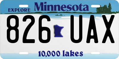 MN license plate 826UAX
