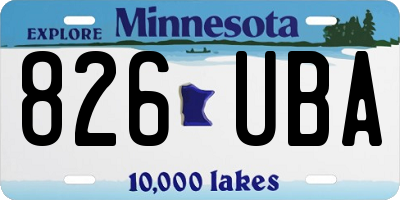 MN license plate 826UBA