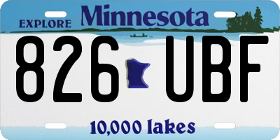 MN license plate 826UBF