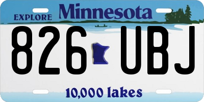 MN license plate 826UBJ