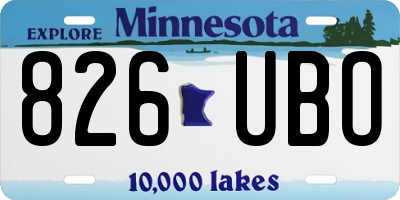 MN license plate 826UBO