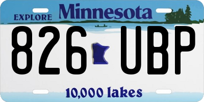 MN license plate 826UBP