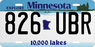 MN license plate 826UBR