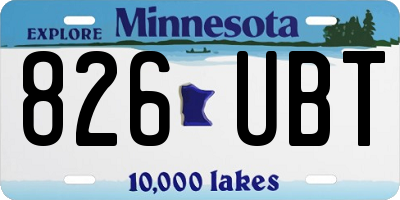 MN license plate 826UBT