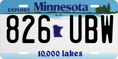 MN license plate 826UBW