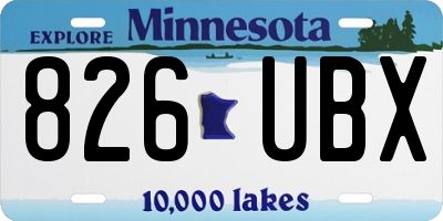 MN license plate 826UBX