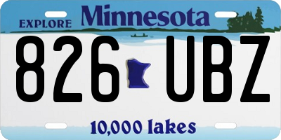 MN license plate 826UBZ