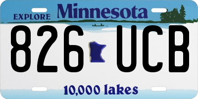 MN license plate 826UCB