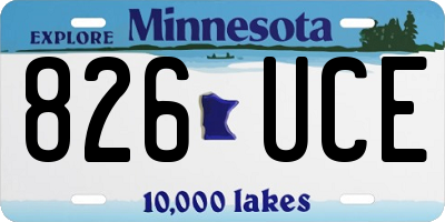 MN license plate 826UCE