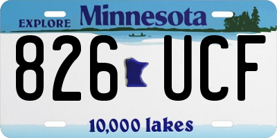 MN license plate 826UCF