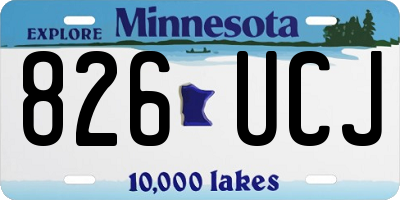 MN license plate 826UCJ