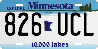 MN license plate 826UCL
