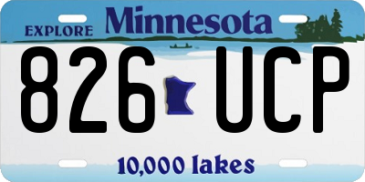 MN license plate 826UCP