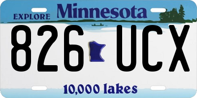 MN license plate 826UCX