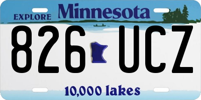 MN license plate 826UCZ