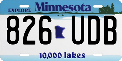 MN license plate 826UDB
