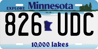 MN license plate 826UDC
