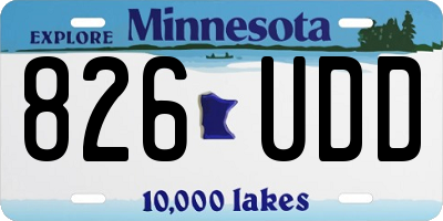 MN license plate 826UDD