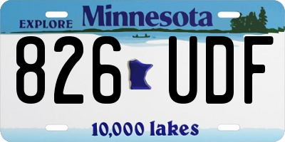 MN license plate 826UDF