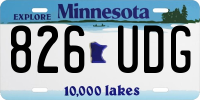 MN license plate 826UDG