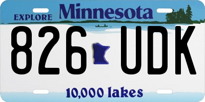 MN license plate 826UDK