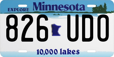 MN license plate 826UDO