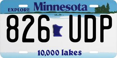 MN license plate 826UDP