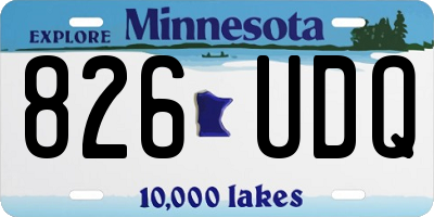 MN license plate 826UDQ