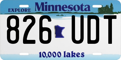 MN license plate 826UDT