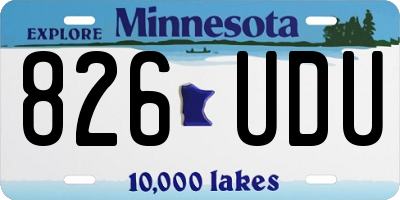 MN license plate 826UDU