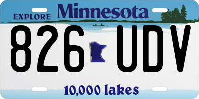 MN license plate 826UDV