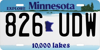 MN license plate 826UDW