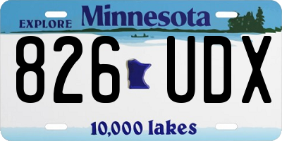 MN license plate 826UDX