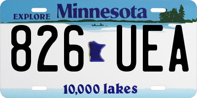 MN license plate 826UEA