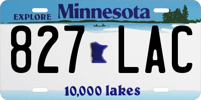MN license plate 827LAC