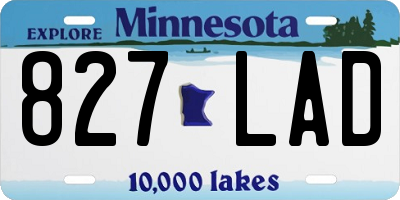 MN license plate 827LAD