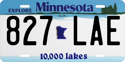 MN license plate 827LAE