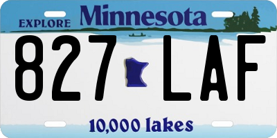 MN license plate 827LAF