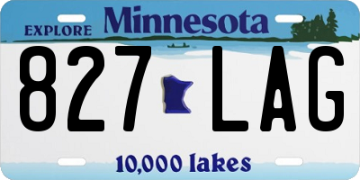 MN license plate 827LAG