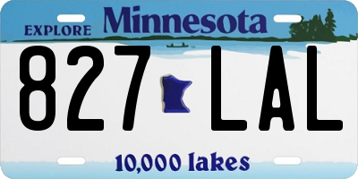 MN license plate 827LAL