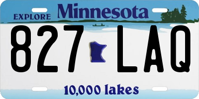 MN license plate 827LAQ