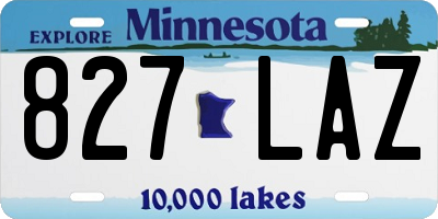 MN license plate 827LAZ