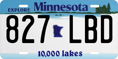 MN license plate 827LBD